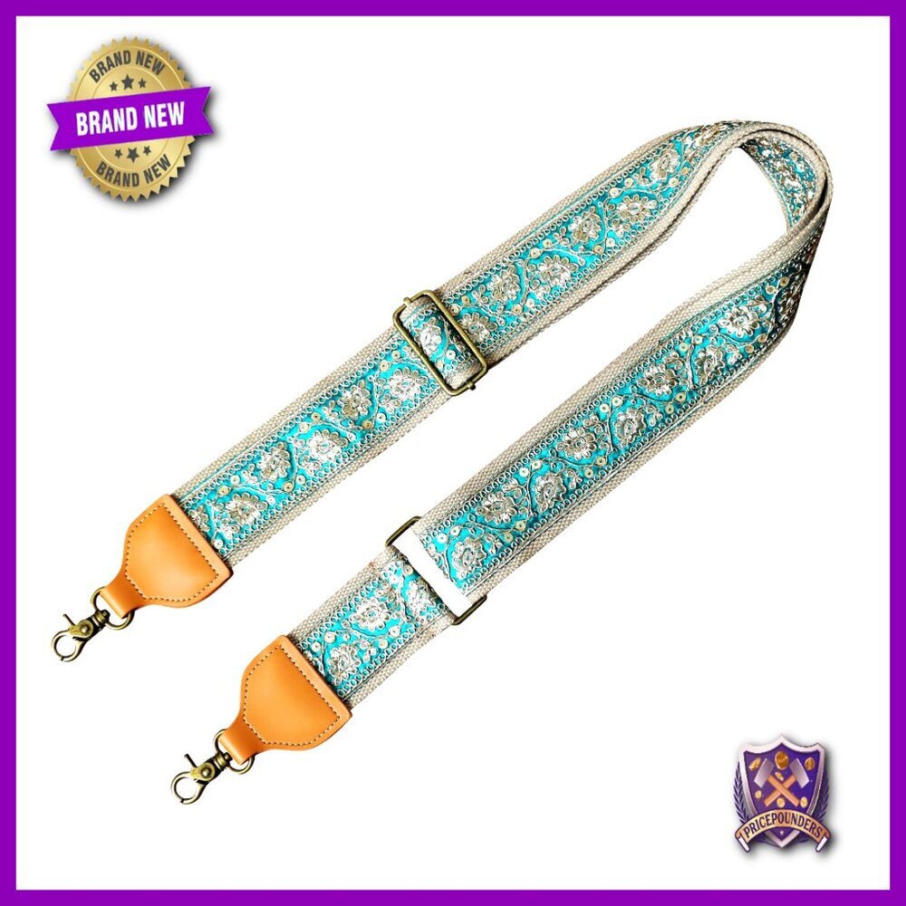 Genuine Leather & Cotton Handbag Strap Replacement Adjustable Crossbody Purse